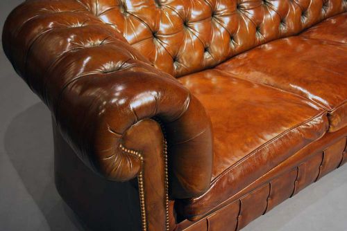 fig 4. Good Quality 1920's Leather Chesterfield