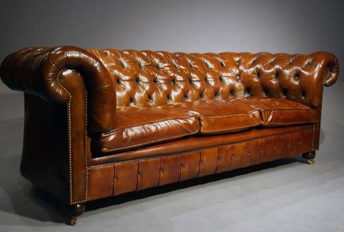fig 6. Good Quality 1920's Leather Chesterfield