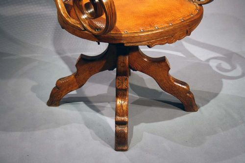 fig 2. Unusual Oak Bergere Desk Chair