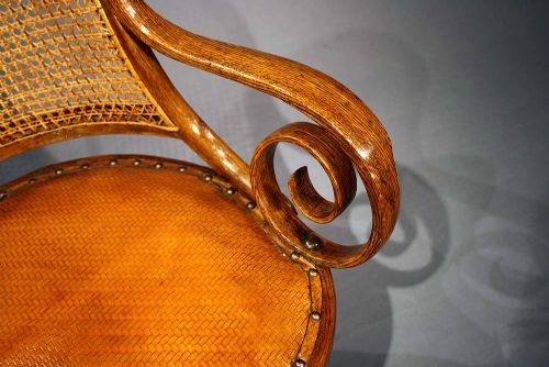 fig 5. Unusual Oak Bergere Desk Chair