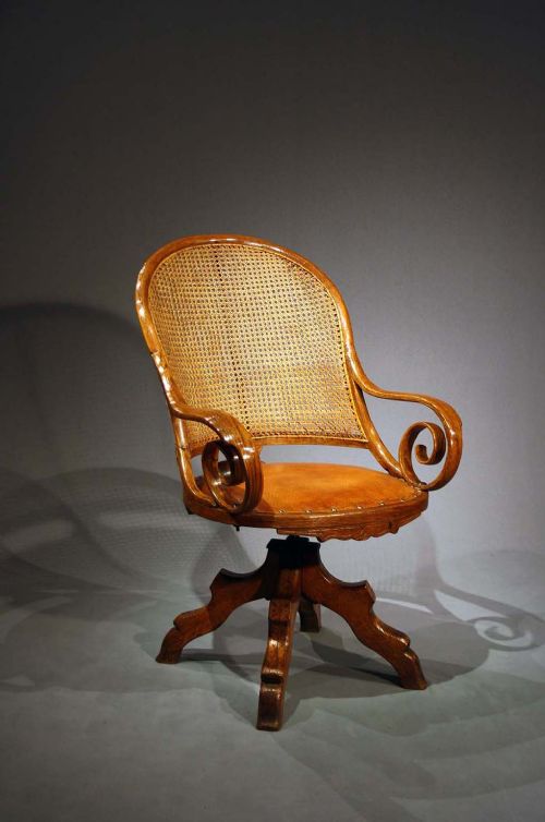 fig 8. Unusual Oak Bergere Desk Chair