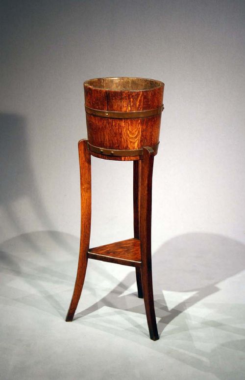 Antique Oak and Brass Bound Planter
