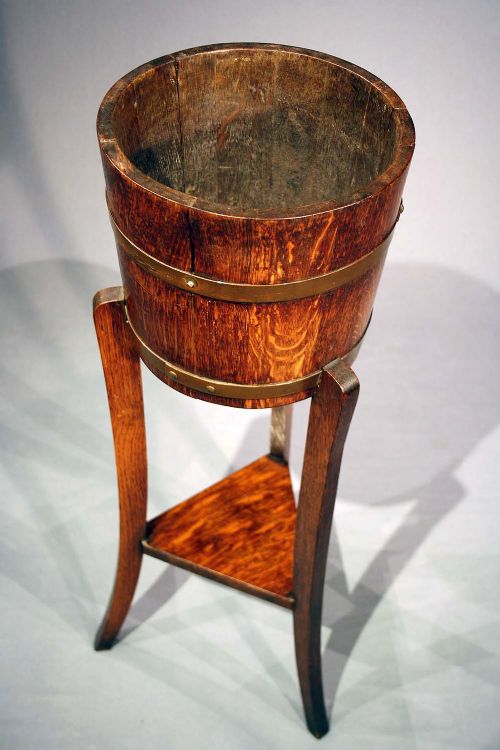 fig 4. Antique Oak and Brass Bound Planter