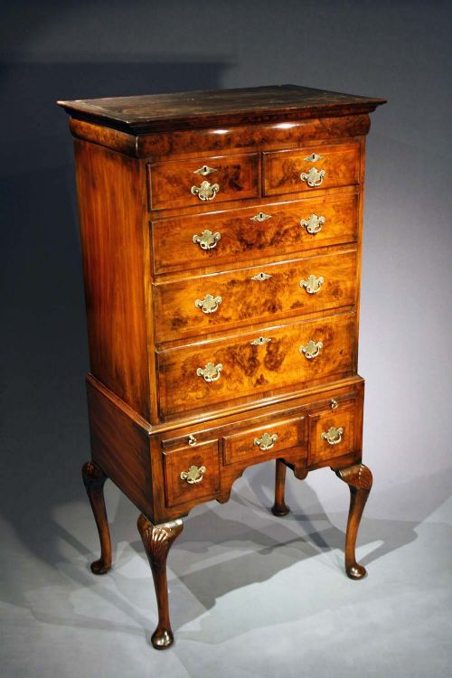 fig 1. Attractive Antique Walnut Chest on Stand