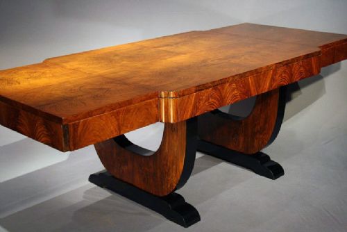 Quality Art Deco Walnut Dining Table