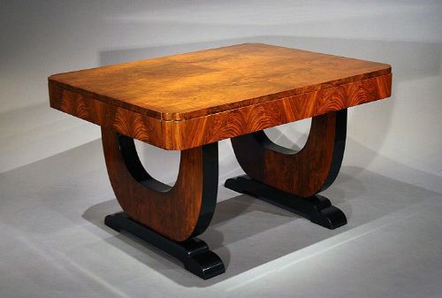 fig 1. Quality Art Deco Walnut Dining Table