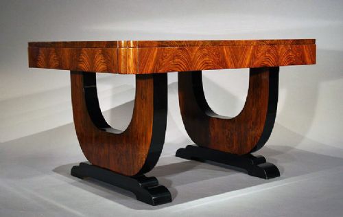 fig 2. Quality Art Deco Walnut Dining Table