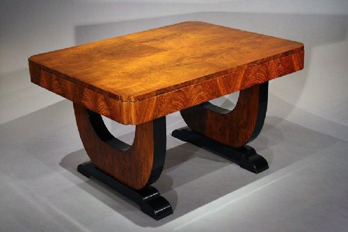 fig 3. Quality Art Deco Walnut Dining Table