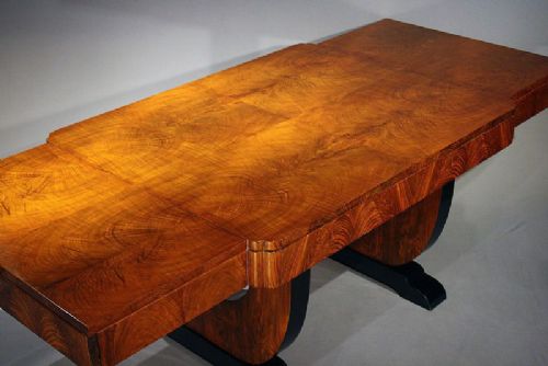 fig 8. Quality Art Deco Walnut Dining Table