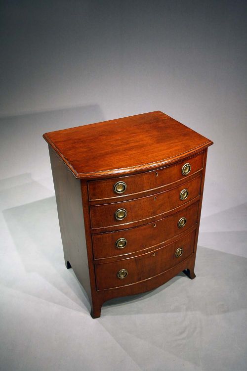fig 3. Antique Mahogany Bow fronted chest of Drawers