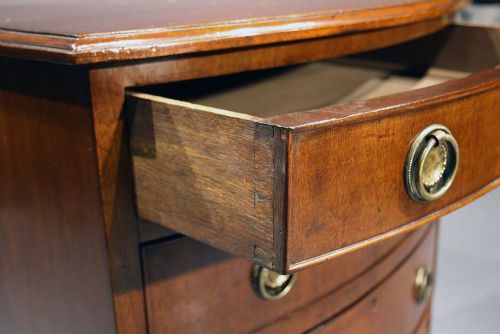 fig 4. Antique Mahogany Bow fronted chest of Drawers