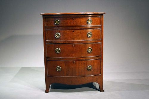fig 8. Antique Mahogany Bow fronted chest of Drawers