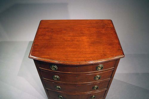 fig 9. Antique Mahogany Bow fronted chest of Drawers