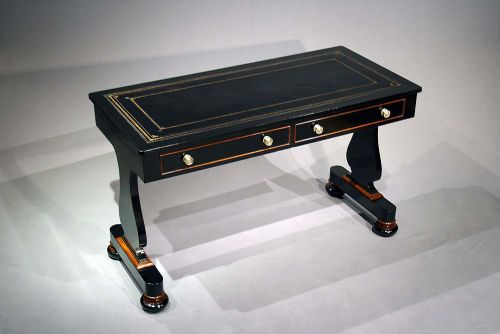 fig 2. Antique Victorian Ebonised Two Drawer Table