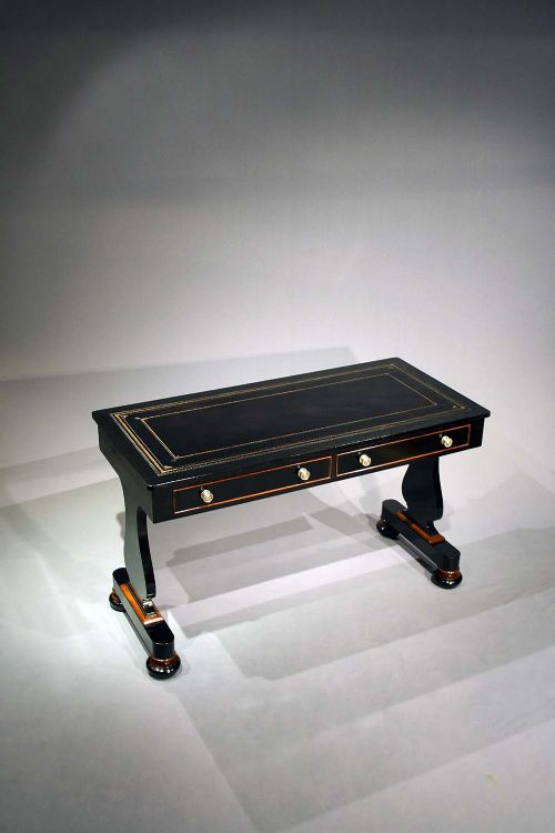 fig 3. Antique Victorian Ebonised Two Drawer Table