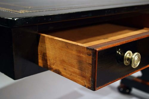 fig 6. Antique Victorian Ebonised Two Drawer Table