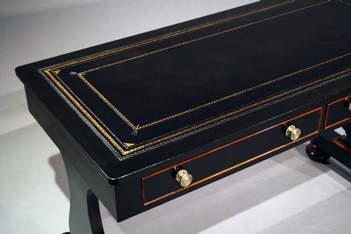 fig 7. Antique Victorian Ebonised Two Drawer Table