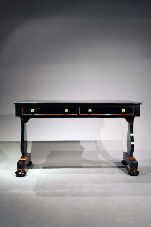 fig 9. Antique Victorian Ebonised Two Drawer Table