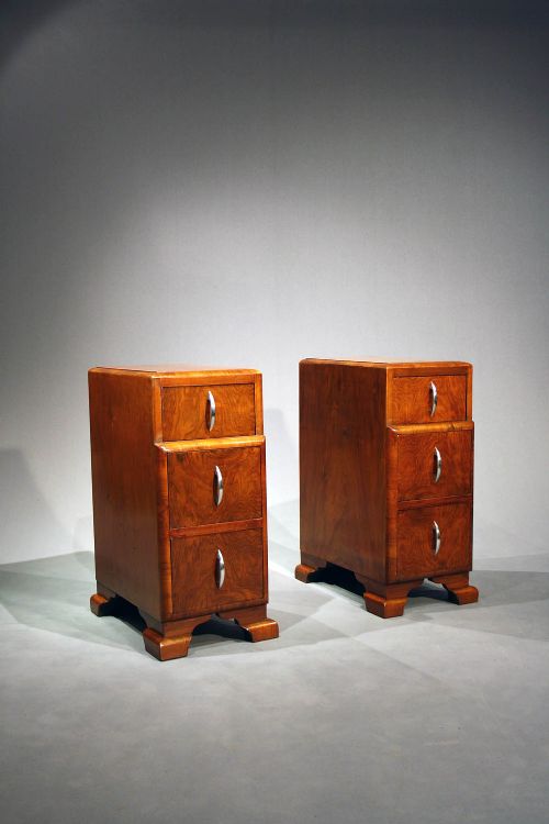 A Pair of Art Deco Chests / Bedside Cabinet