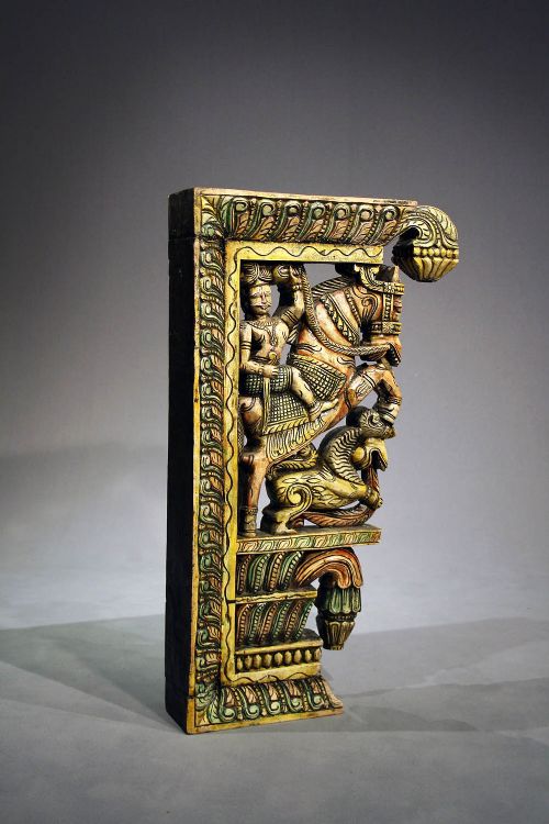Antique Indian Corner Bracket Carving