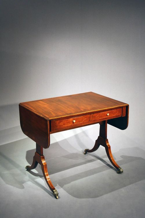 Antique Inlaid Mahogany Sofa Table