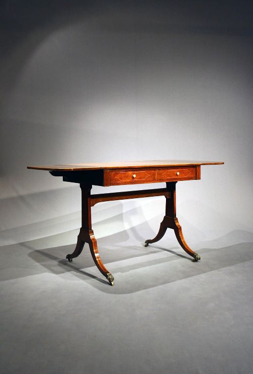 fig 1. Antique Inlaid Mahogany Sofa Table