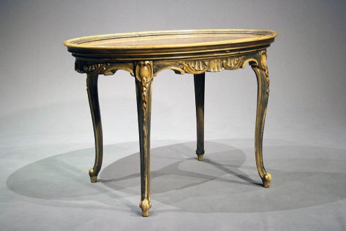 Antique Oval Painted Coffee Table