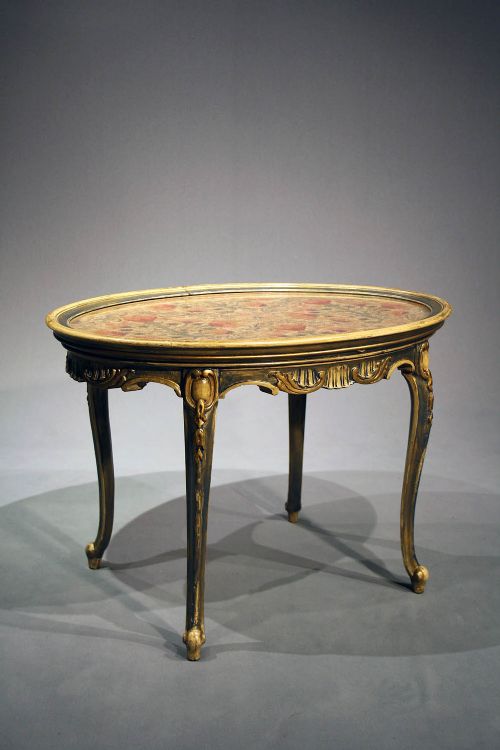 fig 1. Antique Oval Painted Coffee Table
