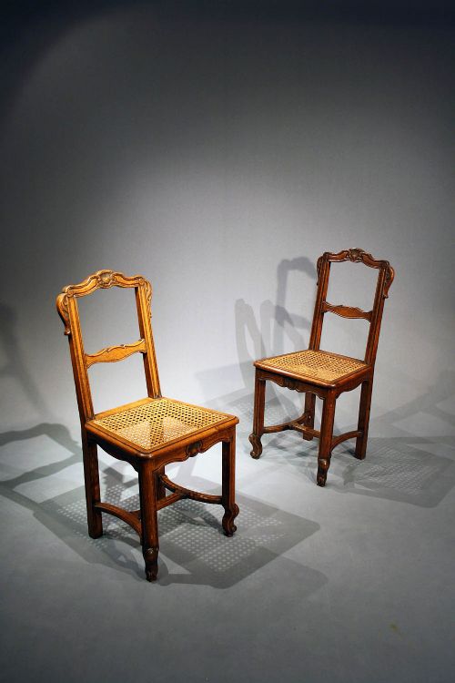 fig 1. Set of French Oak Dining Chairs 1900's