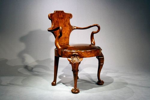 fig 5. Antique Pair of Walnut Escutcheon Chairs