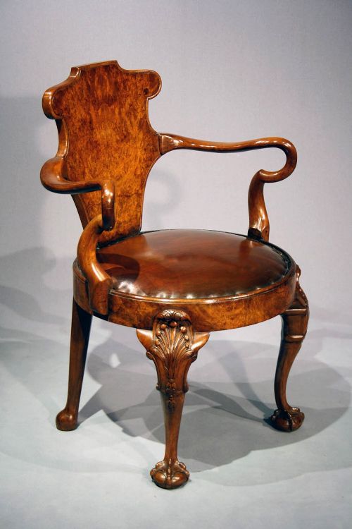 fig 7. Antique Pair of Walnut Escutcheon Chairs