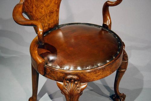 fig 8. Antique Pair of Walnut Escutcheon Chairs