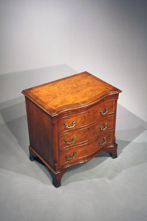 fig 1. Antique Walnut Serpentine Chest of Drawers
