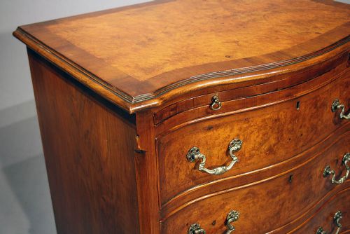 fig 3. Antique Walnut Serpentine Chest of Drawers