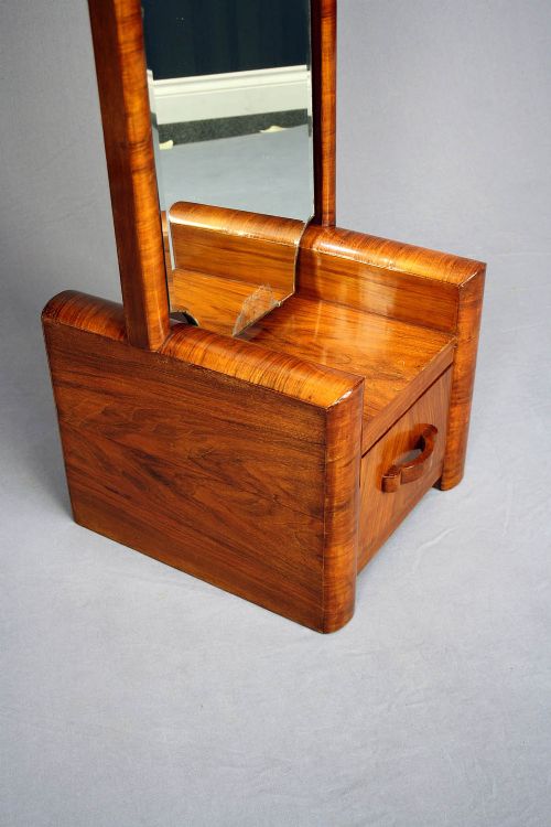 fig 3. Art Deco Walnut Cheval Mirror
