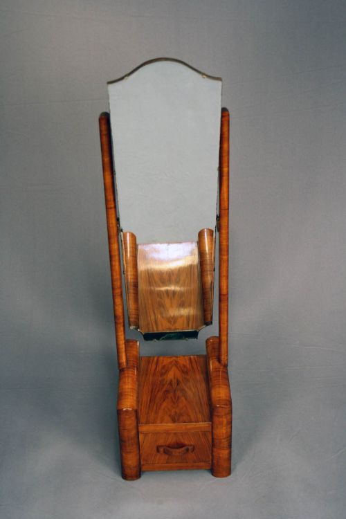 fig 7. Art Deco Walnut Cheval Mirror