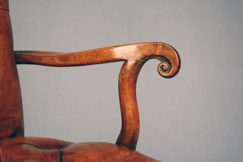 fig 11. Antique Leather Walnut Armchair
