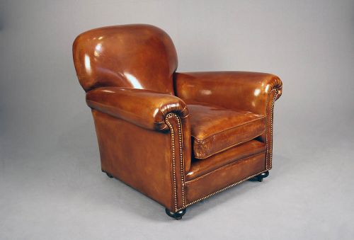 fig 5. Pair of Antique Leather Club Chairs