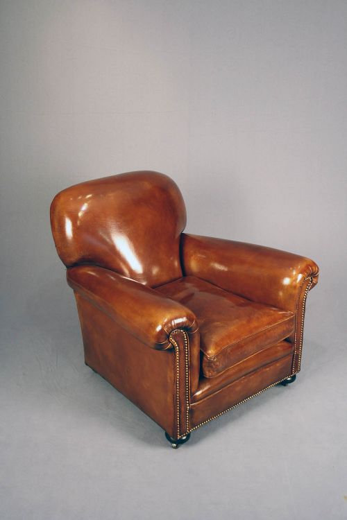 fig 8. Pair of Antique Leather Club Chairs