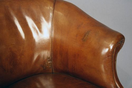 fig 5. Antique Pair of Leather Tub Chairs