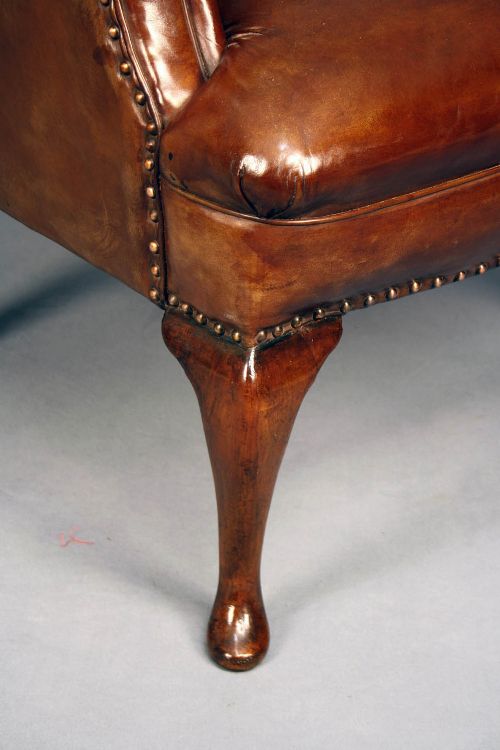 fig 6. Antique Pair of Leather Tub Chairs