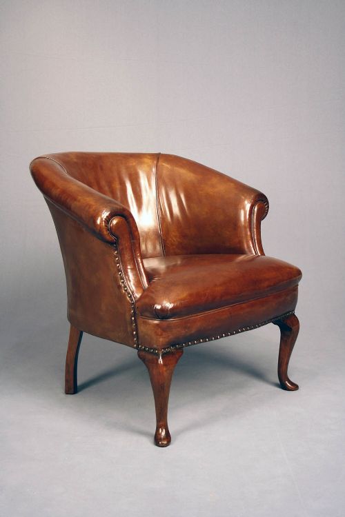 fig 8. Antique Pair of Leather Tub Chairs