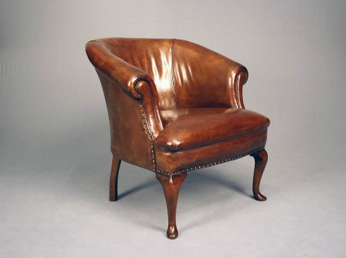 fig 9. Antique Pair of Leather Tub Chairs