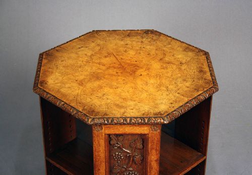 fig 5. Exceptional Quality Figured Oak Freestanding Library Table
