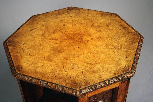 fig 7. Exceptional Quality Figured Oak Freestanding Library Table