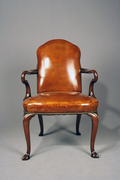 fig 7. Antique Walnut Leather Armchair