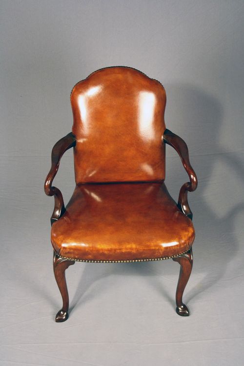 fig 8. Antique Walnut Leather Armchair