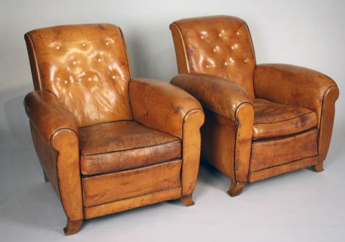 Pair of French Club Chairs