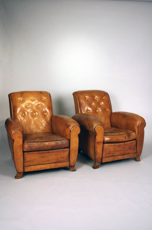 fig 1. Pair of French Club Chairs