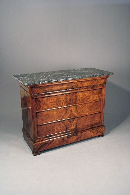 fig 1. French Louis Philippe Walnut 5 drawer Commode